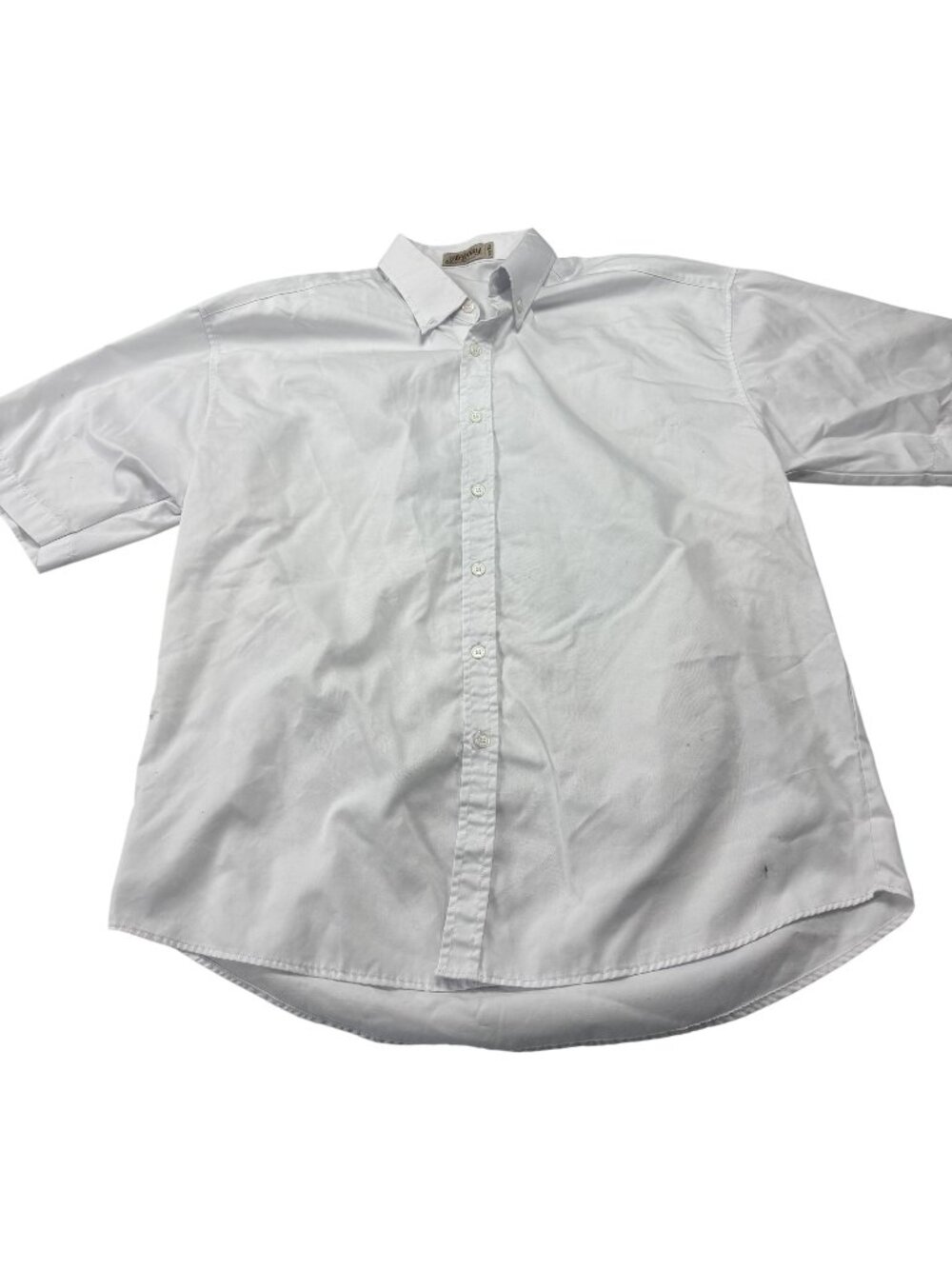 Argosy Mens White Short Sleeve Button-Down Shirt XL 100% Cotton
